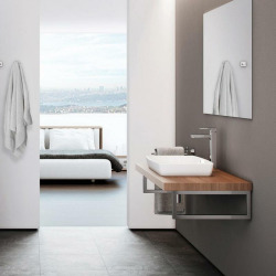 Metropole 60x40x16 cm lavabo en céramique à poser sur plan, sans trou de robinetterie, sans siphon, blanc (5668-003-0012)