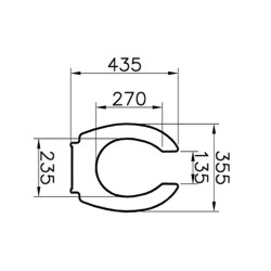 Abattant WC ouvert 36x44x4 cm, en Duroplast, sans couvercle, blanc (128-003-006)
