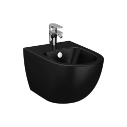 Sento bidet suspendu en céramique, fixations invisibles, arrivée d'eau interne, noir mat (RN020BL)