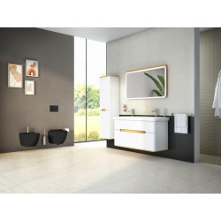 Sento bidet suspendu en céramique, fixations invisibles, arrivée d'eau interne, noir mat (RN020BL)