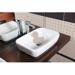 Shit 55x37,5 cm lavabo en céramique à poser sur plan, sans trop-plein, sans trou de robinetterie, blanc (4399-003-0016)