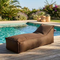 Chaise longue piscine XL Relax flottante 160 × 70 × 35 cm intérieur / extérieur sans polystyrène – Brun (RSF16070-5)