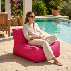 Fauteuil piscine XL flottant 100 × 90 × 70 cm intérieur / extérieur sans polystyrène – Rose (DC10090-3)