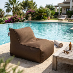 Fauteuil piscine XL flottant 100 × 90 × 70 cm intérieur / extérieur sans polystyrène – Brun (DC10090-5)