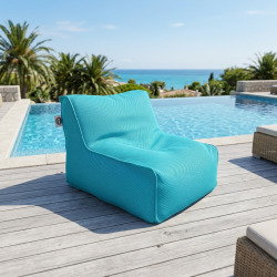 Fauteuil piscine XL flottant 100 × 90 × 70 cm intérieur / extérieur sans polystyrène – Bleu (DC10090-4)