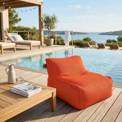 Fauteuil piscine XL flottant 100 x 90 x 70 cm intérieur / extérieur sans polystyrène Orange (DC10090-6)