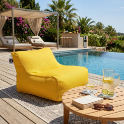 Fauteuil piscine XL flottant 100 x 90 x 70 cm intérieur / extérieur sans polystyrène Jaune (DC10090-8)