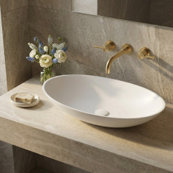 Set Vasque Infinitio à poser 61.5x35 + Bonde, Blanc (SATINF61536M-SET_BP)