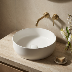 Vasque à poser Infinitio 39 x 39 x 12 cm sans trop-plein, blanc mat (SATINF3939M)