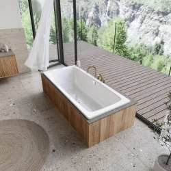 Feel 180x80 cm baignoire rectangulaire en acier émaillé, gauche et droite, sans siphon ni pieds, blanc (SATVFEEL180DUO)