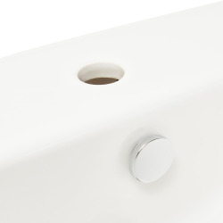 Integra Lavabo suspendu 50x43 cm avec trou pour robinetterie au milieu, Blanc (7048-003-0001)