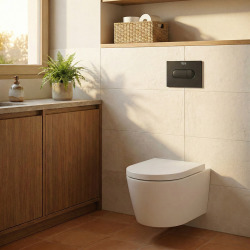 Pack WC bâti-support + WC suspendu sans bride Swiss Aqua Technologies avec abattant SoftClose + plaque (ROSTBRWR01-FR)