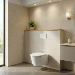 Pack WC bâti-support + WC suspendu sans bride Swiss Aqua Technologies avec abattant SoftClose + plaque (ROSTBRWR01-FR)