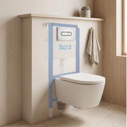 Pack WC bâti-support + WC suspendu sans bride Swiss Aqua Technologies avec abattant SoftClose + plaque (ROSTBRWR01-FR)