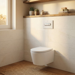 Pack WC bâti-support + WC suspendu sans bride Swiss Aqua Technologies avec abattant SoftClose + plaque (ROSTBRWR01-FR)