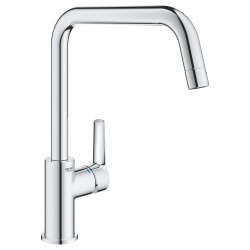 62x44 cm kit évier avec égouttoir réversible en Granite, à encastrer, blanc + mitigeur lavabo/cuisine Grohe Start (SATSE2WG304)