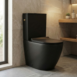 WC à poser sans bride en céramique avec abattant SoftClose + réservoir de chasse, alimentation latérale, blanc (CEPX030RREXVP)