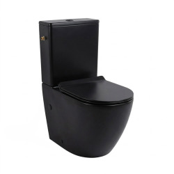 WC à poser sans bride en céramique avec abattant SoftClose + réservoir de chasse, alimentation latérale, blanc (CEPX030RREXVP)