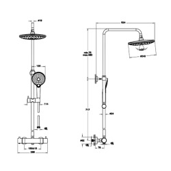 Colonne de douche thermostatique 4 fonctions AQUAHEAT BLISS 240 2F, noir mat (A4720536EXP)