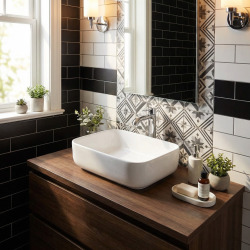 Vasque à poser Infinitio 50 x 39 x 13 cm sans trop-plein, blanc (SATINF5039M)