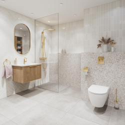 Euphoria Smartcontrol System 310 Duo, Colonne de douche avec mitigeur thermostatique, Cool Sunrise brossé (26507GN0)