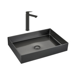 Timeless 55x38x11cm vasque à poser acier inoxydable 304 avec bonde + mitigeur lavabo Grohe Dice (TMLBGM1018922430)