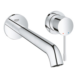 Essence Mitigeur lavabo monocommande montage mural, 2 trous taille L, Chrome (29193001)