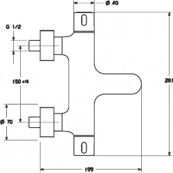 PRISMA Mitigeur thermostatique de baignoire, DN 15 (G 1/2) (58102101)