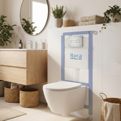 Pack WC bâti-support + WC suspendu sans bride Swiss Aqua Technologies avec abattant SoftClose + plaque (ROSTBRWR01-FR)