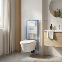 Pack WC bâti-support + WC suspendu sans bride Swiss Aqua Technologies avec abattant SoftClose + plaque (ROSTBRWR01-FR)