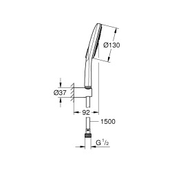 Rainshower Smartactive 130 Ensemble de douche 3 jets avec support mural, Chrome (26581000)