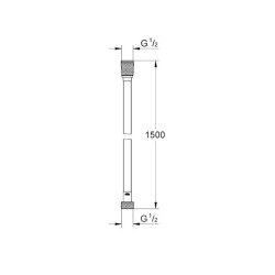 Flexible de douche 1500 mm SilverFlex Twistfree Chromé (28364001)