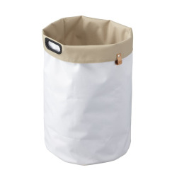 35x60x35 cm panier à linge réversible 73,5 L, polyester, blanc/beige (SATDKOSBBE)