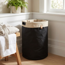 35x60x35 cm panier à linge réversible 73,5 L, polyester, blanc/beige (SATDKOSBBE)