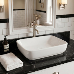 Shit 55x37,5 cm lavabo en céramique à poser sur plan, sans trop-plein, sans trou de robinetterie, blanc (4399-003-0016)