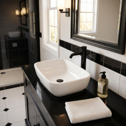 Shit 55x37,5 cm lavabo en céramique à poser sur plan, sans trop-plein, sans trou de robinetterie, blanc (4399-003-0016)