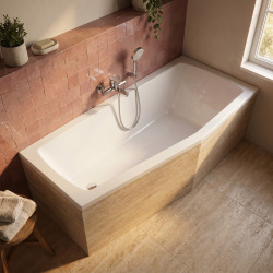 Laguna Aneta Baignoire bain douche asymétrique 160x70 cm acrylique positionnement droite, blanc (AN1600PPLUS)