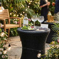 Keter Cool Bar table glacière 30 L aspect rotin graphite avec plateau relevable (230903)