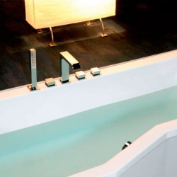 Versys 170x85 cm baignoire 2en1 asymétrique en acrylique, orientation gauche, avec pieds, blanc (70111-SET1)