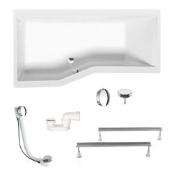 Versys 170x85 cm baignoire asymétrique en acrylique, orientation gauche, sans pieds, blanc (70111)
