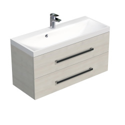 Meuble de salle de bain avec lavabo Naturel Cube Way 80x53x46 cm blanc brillant (CUBE46802BISAT)