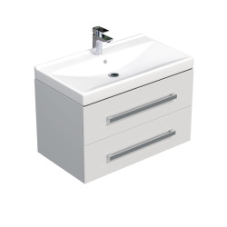 Meuble de salle de bain avec lavabo blanc brillant 80 x 53 x 46 cm SAT Cube Way (CUBE46802BIVER)