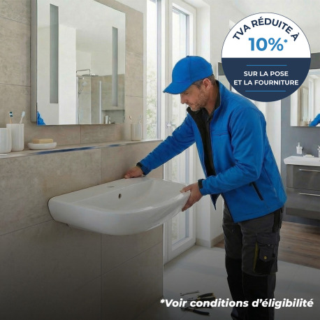 Installation d'un lavabo suspendu sans mitigeur