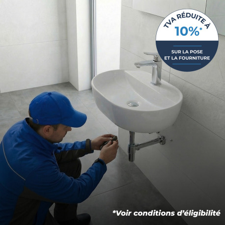 Lavabo suspendu avec mitigeur