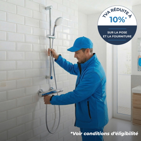 Installation d'un set de douche complet (mitigeur + barre + douchette + flexible)
