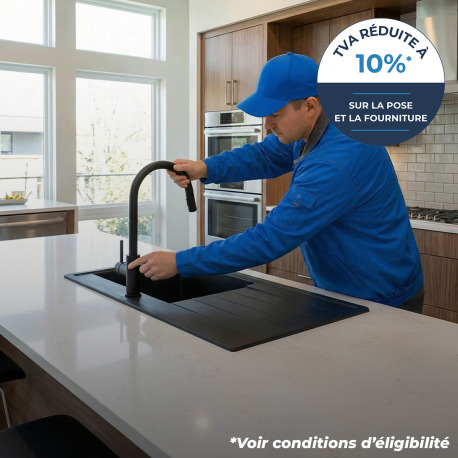 Installation d'un Kit de cuisine : &eacute;vier + mitigeur