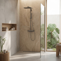Euphoria Smartcontrol System 310 Cube duo colonne de douche avec mitigeur thermostatique, Hard graphite (26508A00)