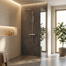 Euphoria Smartcontrol System 310 Cube Duo, Colonne de douche avec mitigeur thermostatique, Supersteel (26508DC0)