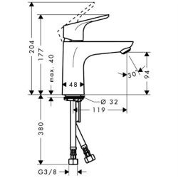 Focus 100 Mitigeur de lavabo sans tirette ni vidage (31517000)