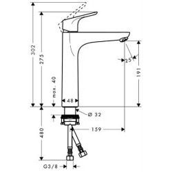  Focus 190 Mitigeur de lavabo sans tirette ni vidage (31518000)